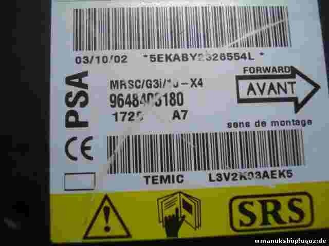 Airbagsensor Airbagsteuergerät Citroen C5 A7 9648403180 TEMIC L3V2K03AEK5