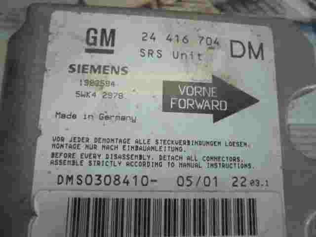 Airbagsensor Airbagsteuergerät Opel Zafira A 24416704 DM 24416704DM 5WK42978