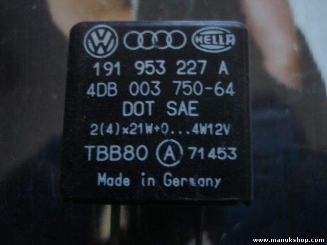 Warnblinker Relais VW Golf Jetta Passat 35i 191953227A HELLA 4DB00375064 Nr. 21