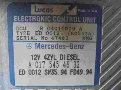 Motorsteuergerät Mercedes C-CLASS W202 4ZYL DIESEL A0175454632 LUCAS R04010009A