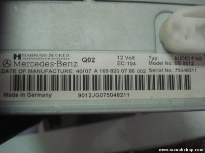 Radio CD Mercedes-Benz W245 A 169 820 07 86 002 A1698200786 Q02
