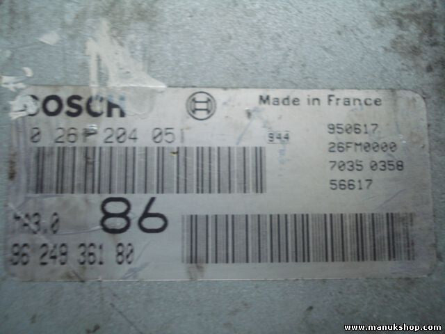 Motorsteuergerät Peugeot 106 9624936180 MA3086 0261204051 26FM0000 56928