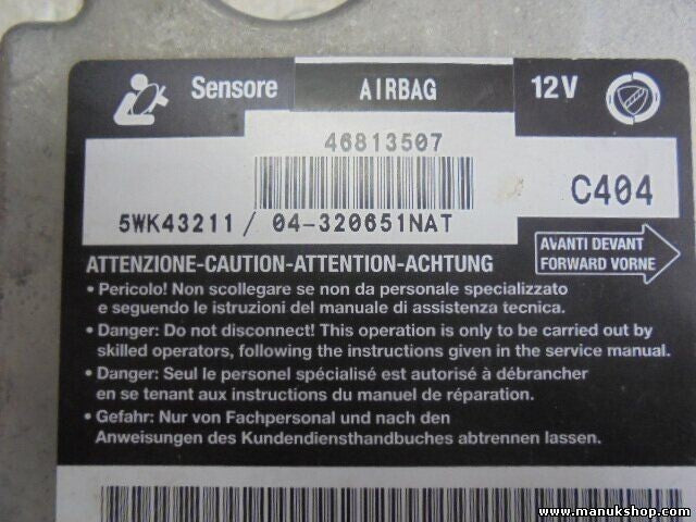 Airbagsensor Airbagsteuergerät Fiat Multipla 46813507 5WK43211 04320651NAT