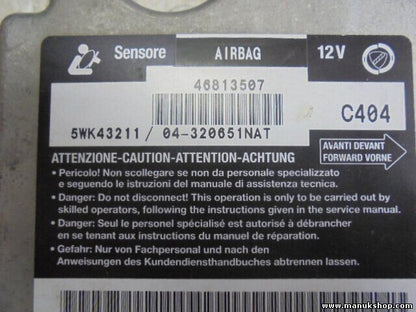 Airbagsensor Airbagsteuergerät Fiat Multipla 46813507 5WK43211 04320651NAT