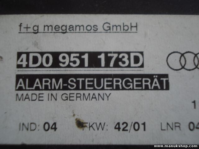 Steuergerät Alarm Audi A6 S6 4B A4 B5 A8 D2 4D0951173D 4DO951173D IND 04