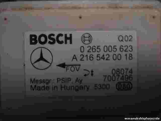 Drehratensensor ESP Mercedes W211 S211 A2165420018 Q02 BOSCH 0265005623