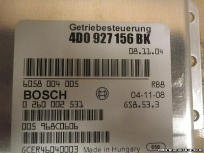 Getriebesteuerung Audi 4D0 927 156 BK 4D0927156BK BOSCH 0260002531 4DO927156BK