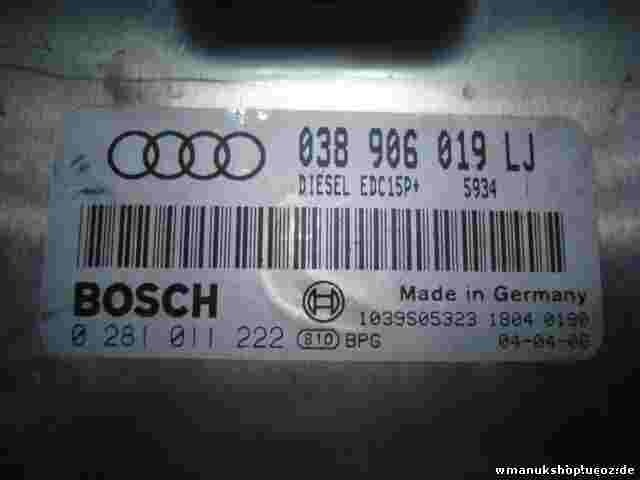 Motorsteuergerät Audi A4 038906019LJ  EDC15P 5781 1039S04916 BOSCH 0281011222