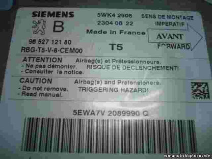 Airbagsensor Airbagsteuergerät Peugeot 307 9652712180 96 527 121 80 5WK42908