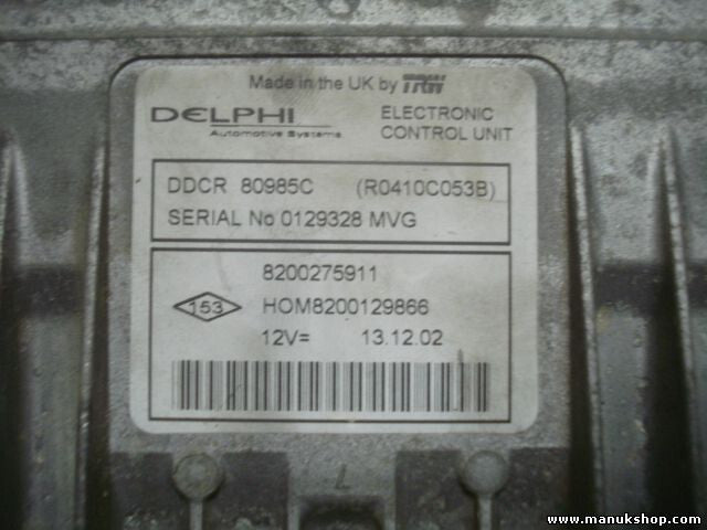Motorsteuergerät Nissan Almera 8200275911 HOM8200129866 DELPHI R0410C053B