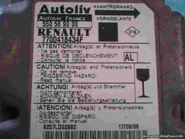 Airbagsensor Airbagsteuergerät  Renault Megane Scenic (AL) 7700418434F 550569000