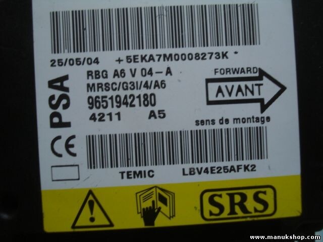 Airbagsensor Airbagsteuergerät Citroen C2 9651942180 PSA MRSC/G3I/4/A6 TEMIC