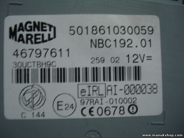 Zentralsteuergerät Fiat Stilo 0046797611 MAGNETI MARELLI 501861030059 NBC192.01