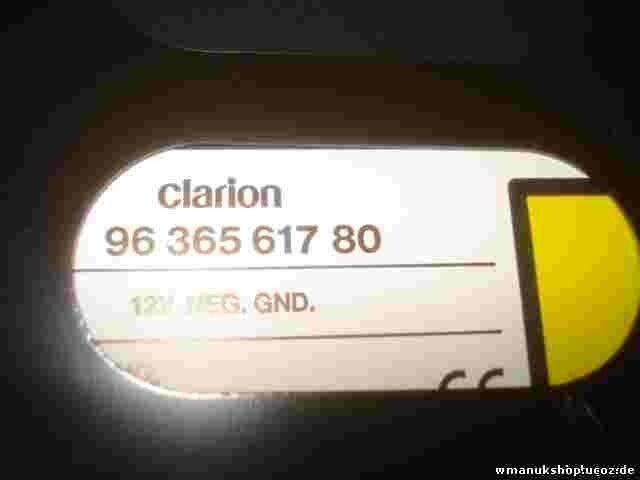 CD AM FM  Wechsler Changer Peugeot 607 9636561780  9631140280 Clarion PU-2293B