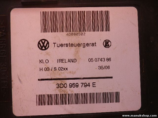 Fensterheber steuergerät VW Volkswagen Touareg 7L 05074386 3D0959794E 7L05074386