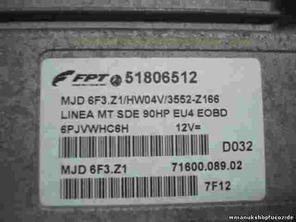 Motorsteuergerät Linea  7160008902 51806512 0051806512 MJD6F3.Z1/HW04V/3552-Z166