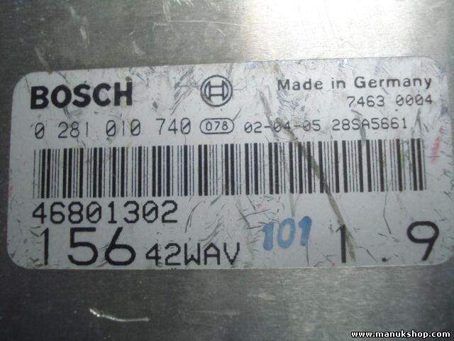 Motorsteuergerät Fiat Alfa Romeo 1.9 2005 BOSCH 46801302 15642WAV 0281010740