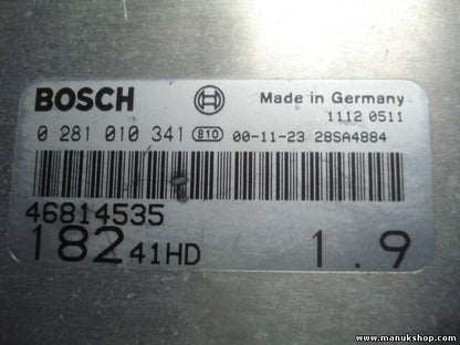 Steuergerät Fiat Bravo 1.9 JTD BOSCH 0281010341 46814535 28SA4884 18241HD