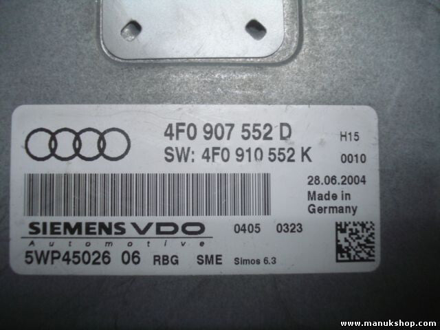 Motorsteuergerät Audi A6 Simos 6.3 4F0907552D 4F0910552K SIEMENS VDO 5WP4502606