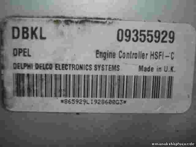 Motorsteuergerät Opel Astra G Vectra B Zafira DBKL 09355929 DELPHI DELCO HSFI-C