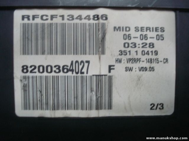 Kombiinstrument Tacho Renault Megane II 2002-2009 8200364027F 8200364027 F