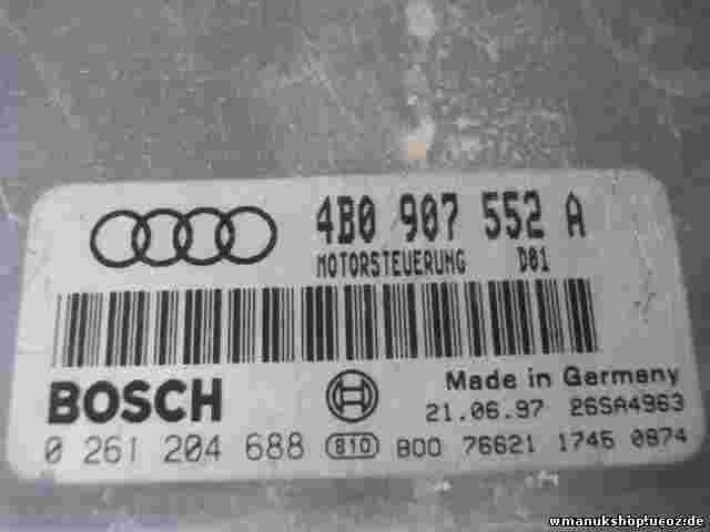 Motorsteuergerät Audi A6 C5 4B 4B0907552A  BOSCH 0261204688 26SA4963