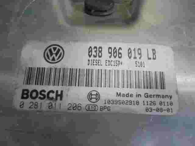 Motorsteuergerät Polo 038906019LB DIESEL EDC15P 5101 BOSCH 0281011206 1039S02918