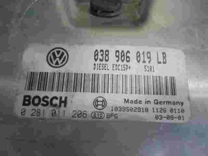 Motorsteuergerät Polo 038906019LB DIESEL EDC15P 5101 BOSCH 0281011206 1039S02918