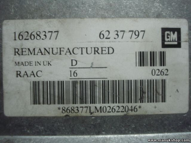 Motorsteuergerät Opel Astra G 1.6 16268377 GM 6237797 62 37 797