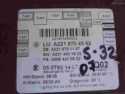 Türsteuergerät Mercedes-Benz W221 Q02 A2218704592 A221 870 45 92 A2218701187