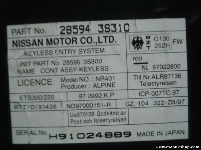 Steuergerät Zentralverriegelung Nissan King Cab 285943S310 285953S30 NL 97022800