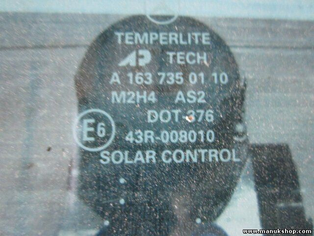 Türscheibe Seitenscheibe hinten links Mercedes ML W163 A1637350110 43R008010