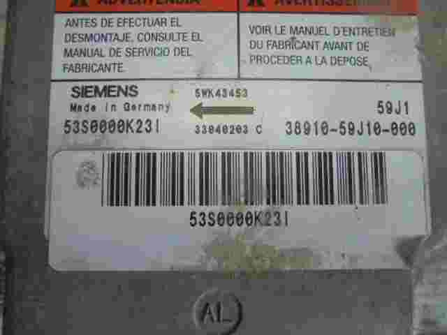 Airbagsensor Airbagsteuergerät Suzuki 3891059J10000  5WK4345 53S000K23I 33040203