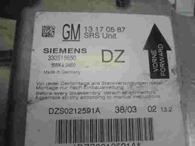 Airbagsensor Airbagsteuergerät Opel Vectra C (DZ) 13170587 13170587DZ 5WK43469