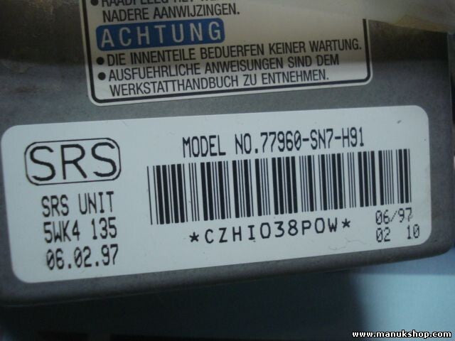 Airbagsensor Airbagsteuergerät Honda Civic SRS 77960-ST3-E83 77960ST3E83