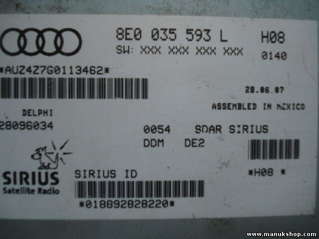 Steuergerät digitaler Radioempfang Audi A3 A4 TT 8E0035593L DELPHI 28096034 H08