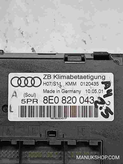 Klimabedienteil Audi A4 S4 B6 8E 8H VDO 8E0820043 8EO820043 H07/S11 KMM 0120435