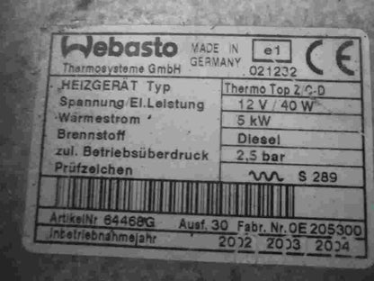Standheizung Steuergerät  BMW 12V 40W 5 KW Diesel 2,5 bar 91452C 00805602
