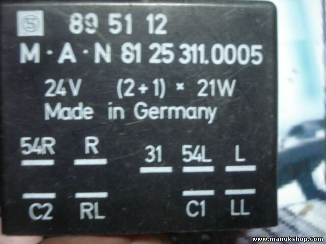 Blinker relais Man 81 25 311.0005 81253110005 89 51 12 000 895112