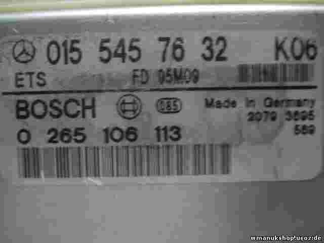 ETS ABS Steuergerät Mercedes-Benz W210 0155457632 K06 FD95M09 BOSCH 0265106113