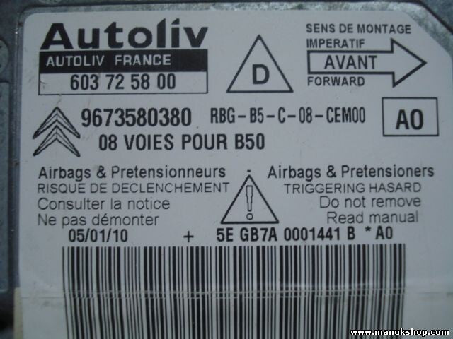 Airbagsensor Airbagsteuergerät Peugeot 307 Citroen (A0) 9673580380 216102810