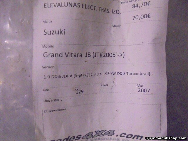 Fensterheber elektrisch hinten Links Suzuki Grand Vitara 1.9 DENSO 2621003520