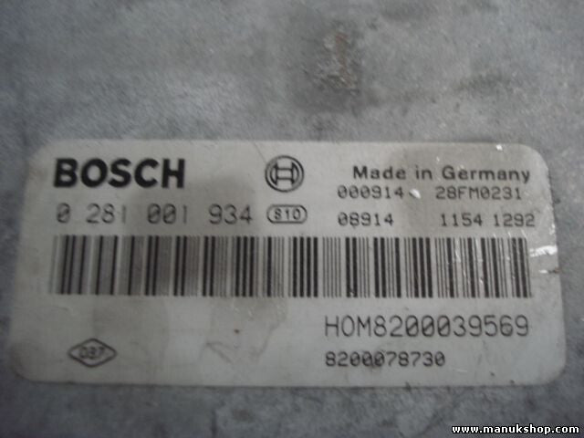Motorsteuergerät Renault Laguna Megane Scenic 1.9 2000 HOM8200039569 0281001934