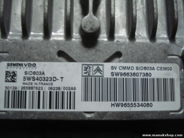 Motorsteuergerät Peugeot 307 9663607380 SW9663607380 9655534080 5WS40323D-T