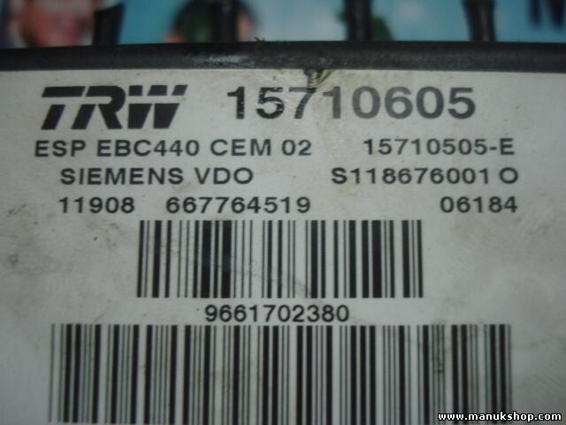 ABS Hydraulikblock Peugeot 407 15710605 EBC440 CEM 02 15710505E S118676001O
