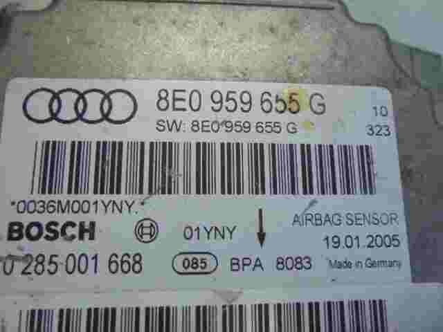 Airbagsensor Airbagsteuergerät  Audi A4 B7 S4 B7 8E 8E0959655G BOSCH 0285001668