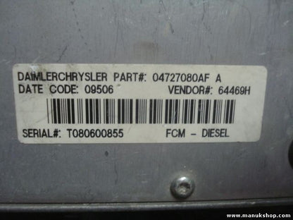 Steuergerät Dieselpumpe Chrysler Voyager FCM DIESEL 04727080AF A VENDOR 64469H