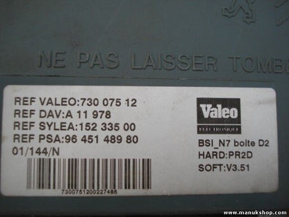 Sicherungskasten Citroen BSI N7 9645148980 73007512 A11978 15233500 soft.V3.51