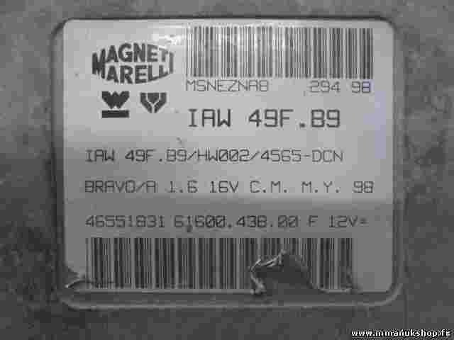 Motorsteuergerät Bravo 46551831 6160043800F IAW49FB9/HW002/4565-DCN 0046551831