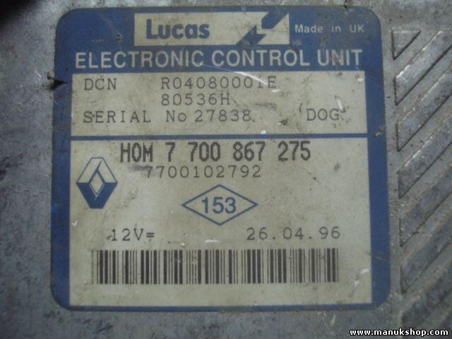 Motorsteuergerät Renault Megane 1996 1.9 12V R04080001E 7700867275 7700102792